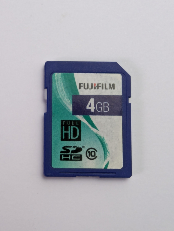 Rare Vintage Fujifilm 4GB SDHC Card Memory Card Class 10 Full HD for Old Digital Cameras - Blue