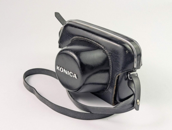 Vintage Konica Film Camera Leather Case - Black - Made In Japan