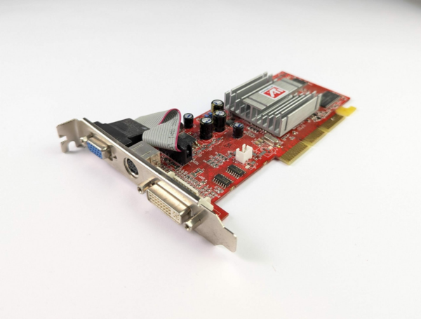 Vintage ATI Radeon 9250 AGP Video Card 128MB DVI Vga & SVideo Retro Pc Silent cooling