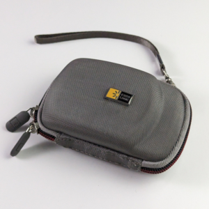Vintage Case Logic Digital Camera Hard Case + Hand Strap - Grey/Burgundy