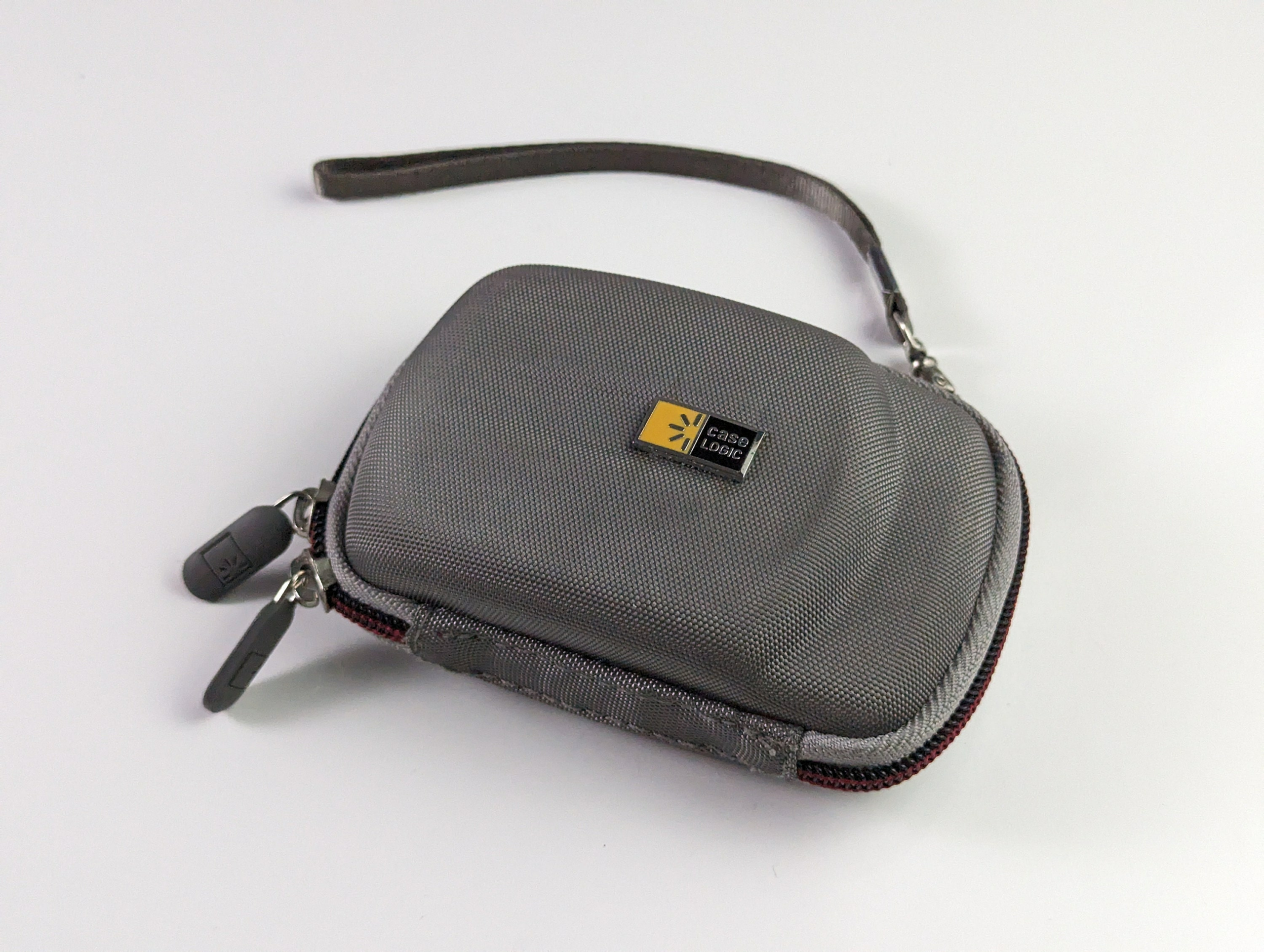 Vintage Case Logic Digital Camera Hard Case + Hand Strap - Grey/Burgundy