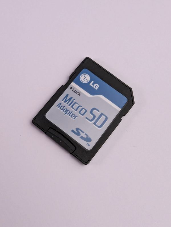 Vintage LG 16GB MicroSD Memory Card Class 6 Taiwan + Adapter to Full SD Card Size