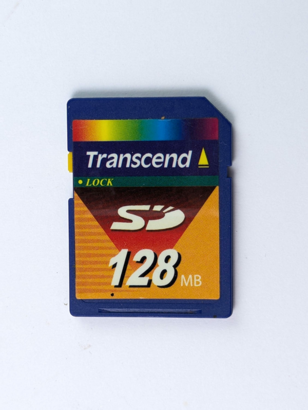 Vintage Transcend 128MB SD Card 45x Speed Memory Card for Old Cameras PDAs Phones Japan