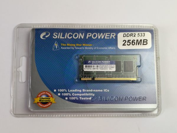 Vintage Laptop Memory 200 PIN SODIMM DDR2 533 MH2 CL4 256 MB - Made in Taiwan