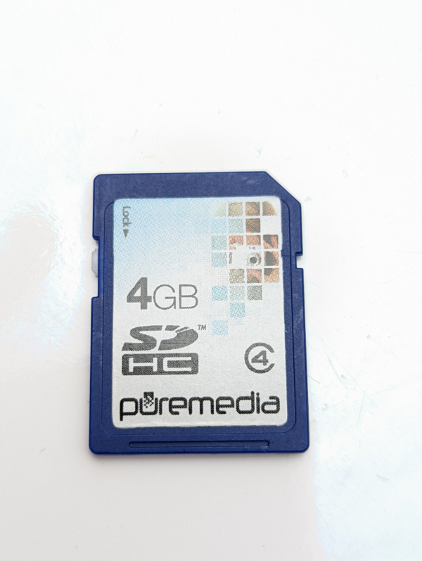 Nice Vintage Puremedia SDHC Card 4GB Class 4 Memory Card SD card