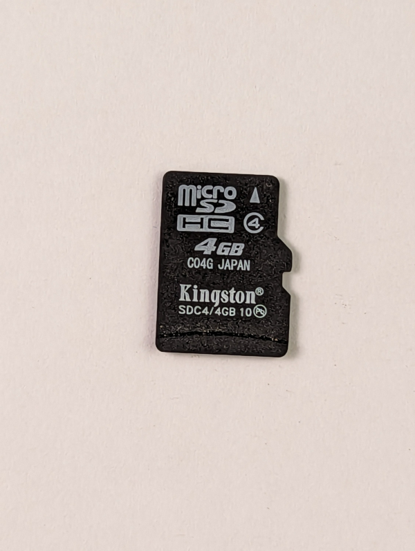 Vintage Kingston Micro SDHC 4GB Class 4 Quality Memory Card - Made in Japan