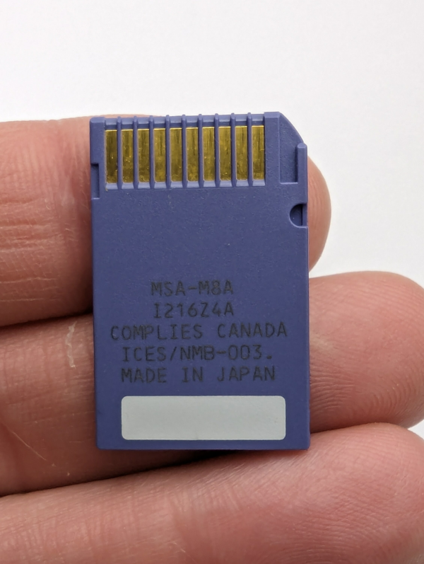 RARE Vintage Collectible Genuine Sony Memory Stick Duo 8MB Card - Made in Japan