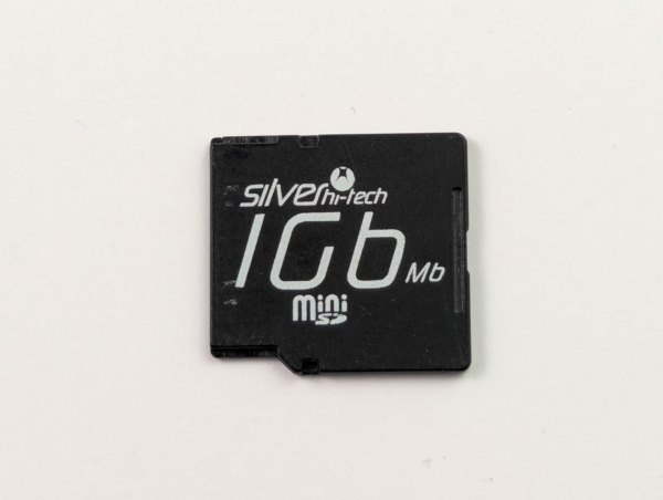 Vintage Collectible Silver hi-tech 1GB Mini SD Card for Nokia Phones & Other Devices - Made in Taiwan!