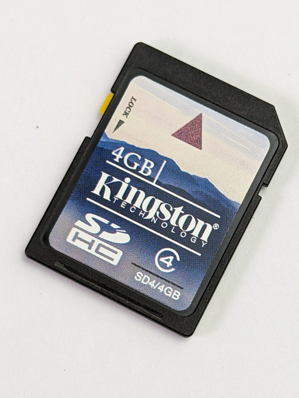Nice Vintage Kingston Secure Digital Memory Card High Capacity 4GB Class 4 SD card - Made in Japan