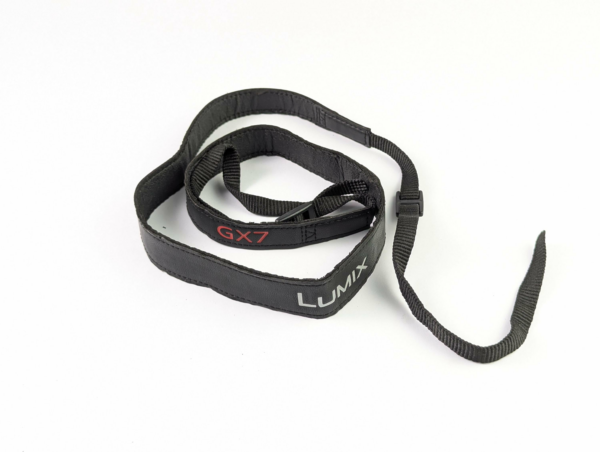 Nice Vintage Panasonic Lumix GX7 Leatherette Strap Black Silver Logo