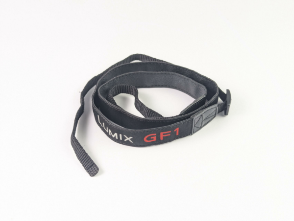 Vintage Panasonic Lumix GF1 Strap for Compact Micro Four Thirds Camera Black White Logo