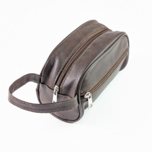 Nice Vintage Leatherette Necessaire Bag Accessory Pouch Groomsmen - Brown