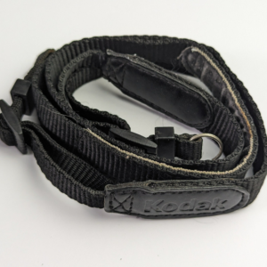 Nice! Vintage Kodak Neck Strap + Metallic Ring Lugs Bracelet Mounts for Kodak DX Bridge Digital Cameras - Black
