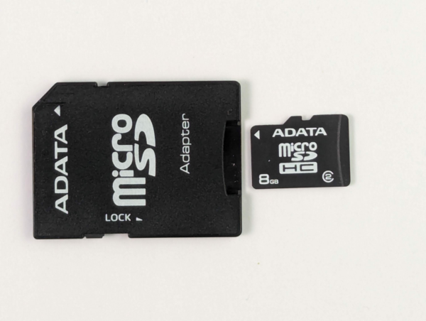 Vintage ADATA microSDHC 8GB Memory Card Class 2 SD Card + Adapter to Full Size SD