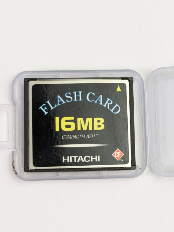 Rare Vintage Hitachi 16MB CompactFlash Quality Memory Card in Plastic Holder - Japan