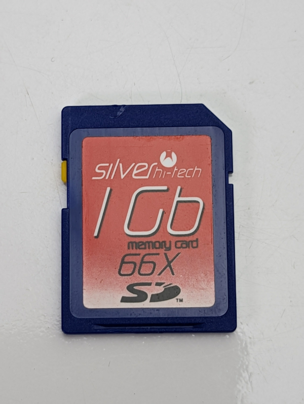 Rare Vintage Silver Hi-Tech 1GB Memory Card 66x SD Card - Made in Japan