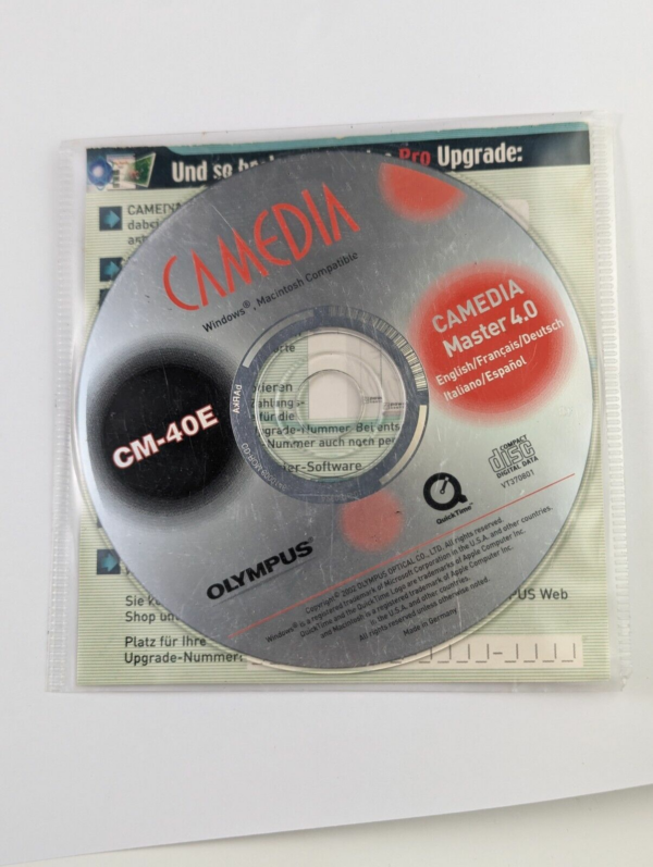 Olympus Camedia Master 4.0 CM-40E Multilingual CD for Win & Mac - Germany
