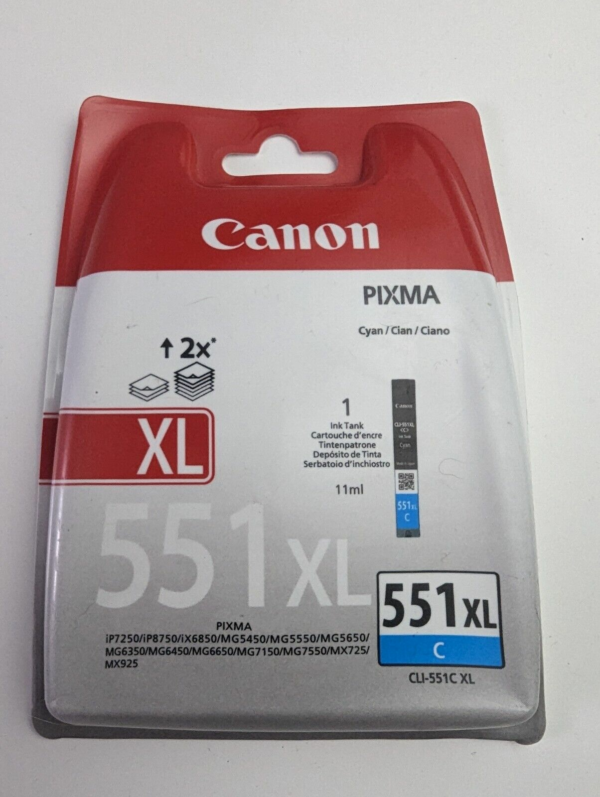 Genuine Canon Pixma 551XL Cyan Made in Japan for Pixma iP7250 iP8750 iX6850