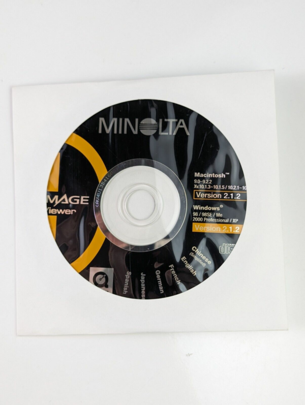 Vintage Multilingual CD Minolta DIMAGE Viewer 2.1.2 Win & Mac - Made in Japan