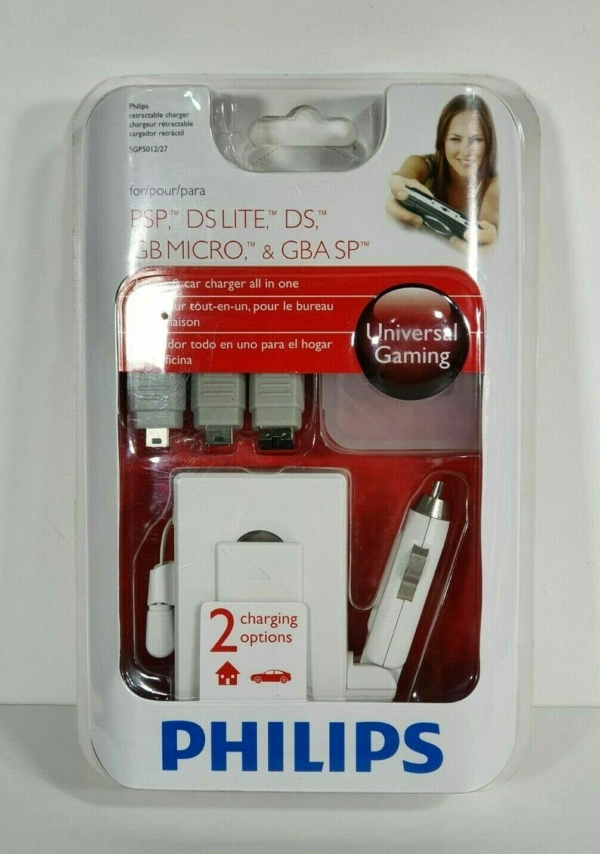 SEALED! Philips Home & Auto Retractable AC/DC Charger for Universal Gaming