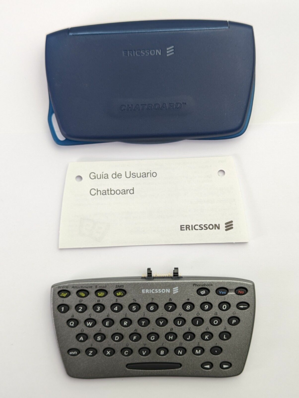 Vintage ERICSSON CHA-07 Phone Keyboard Chat Board with Original Case & Manual
