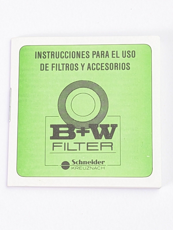 Instrucciones para el uso de filtros y accesorios B+W Filter Schneider Kreuznach