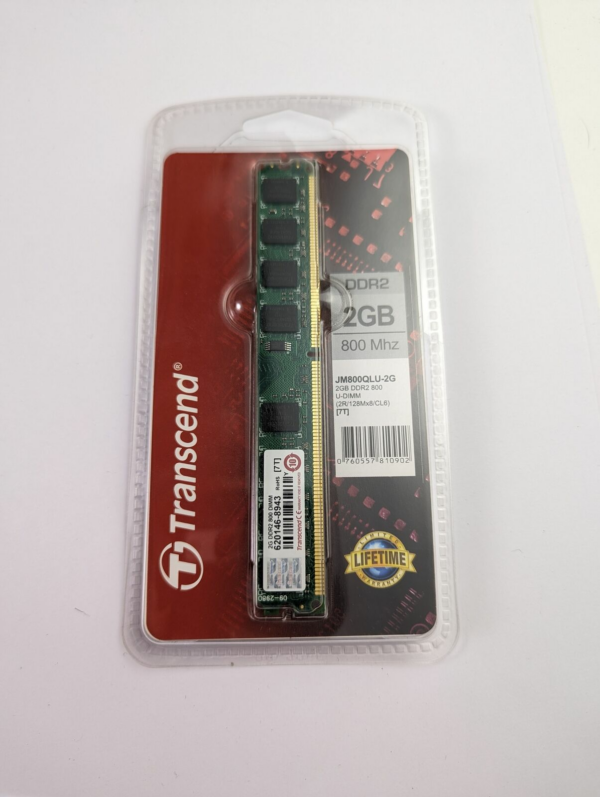 Transcend 240 pin DDR2 U-DIMM Desktop Memory JM800QLU-2G Made in Taiwan!