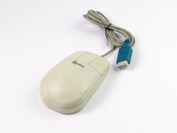 Vintage Genius EasyMouse Serial Port Compatible 3-button Retro Ball Mouse