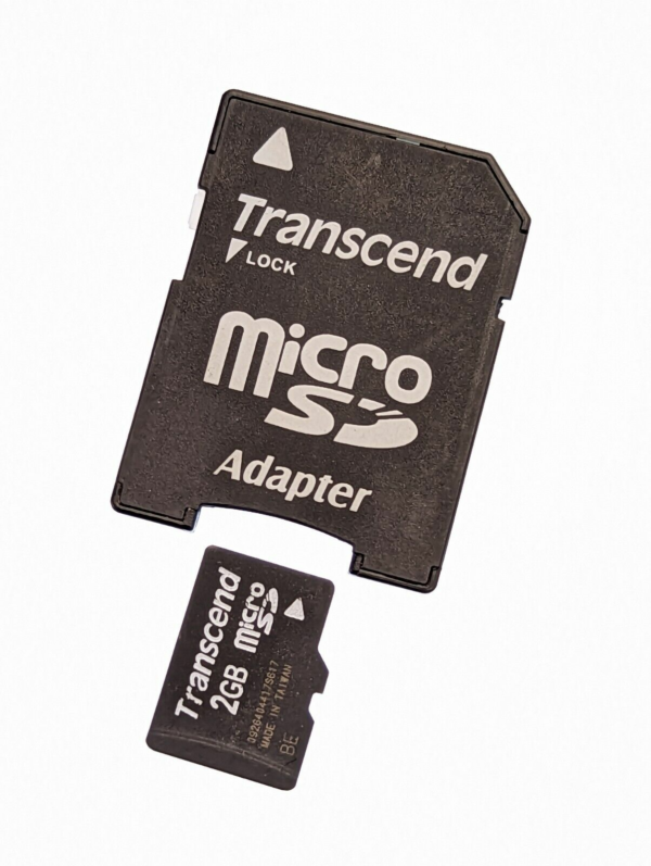 Genuine OEM Transcend MicroSD Adapter & Transcend MicroSD 2GB - Tested! - Taiwan