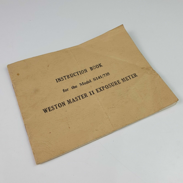 Weston Master II Exposure Meter Printed Manual for Model S141/735 - England