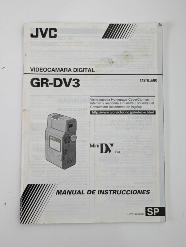 Vintage 1998 Instruction Manual for JVC MiniDV GR-DV3 - Spanish Version - Japan