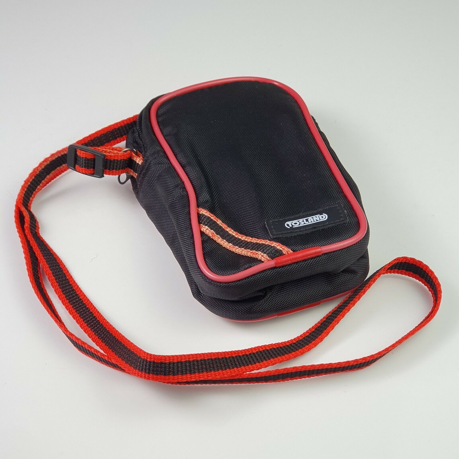 Tosland Camera Travel Bag Soft Pouch for Cameras - Red/Black - with Strap