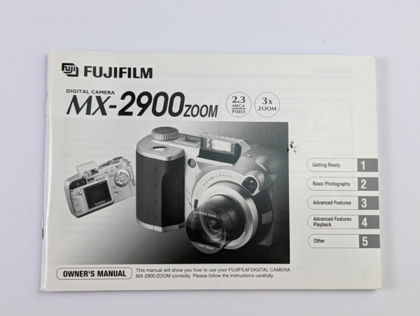 Fujifilm MX-2900 Zoom Digital Camera Owner's Manual - English Version