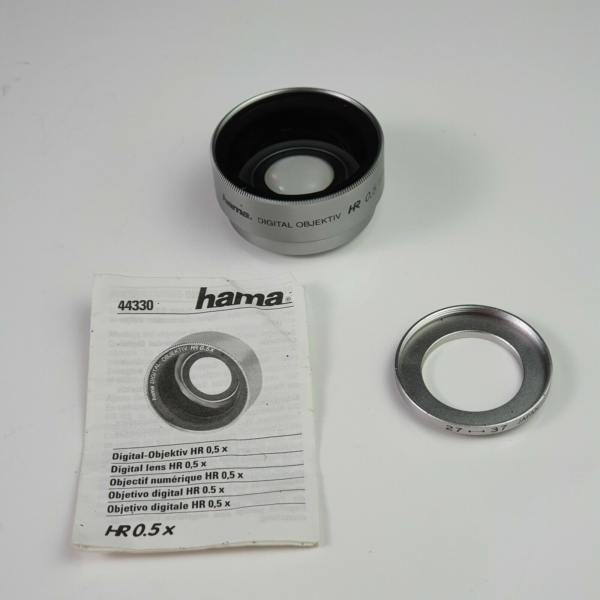 Hama Digital Objektiv HR 0,5X for Videocamera+Front Cap+Adapter 27/37mm+Manual