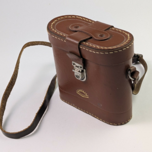 Vintage Leather Binocular Case W/ Neck Strap - Brown