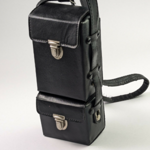 Nice Vintage Leather 2-piece Camera Case Photo Accessory Bag - Black