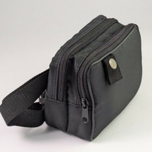 Vintage Belt Bag For Walkman Cassette Players 2 Compartments Nicely Padded Black