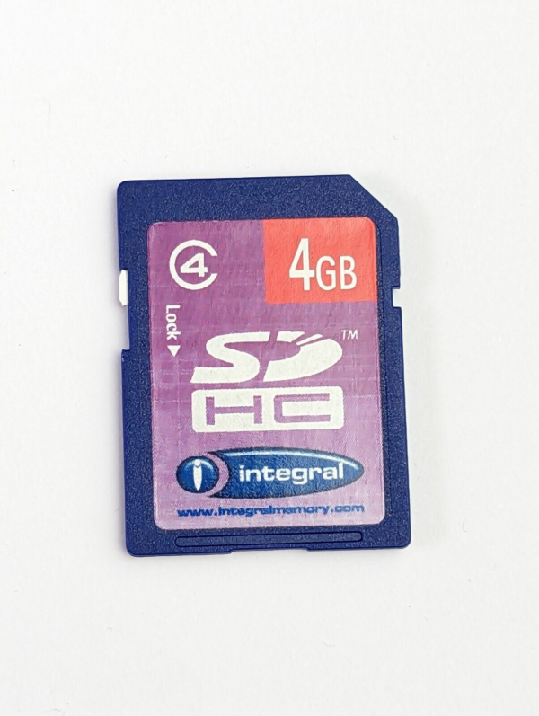 Vintage Integral Memory Card 4Gb SDHC Card Class 4 for Old Digital Cameras