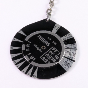 Very Nice Rare Vintage Keychain Photo Exposure Wheel By Philips