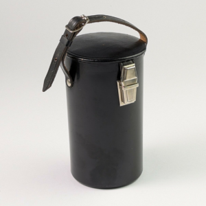 Lens Protector Tube Case Plastic Cylindrical w/Leather Strap