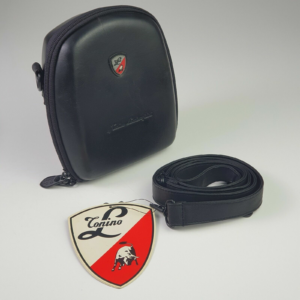 Luxury Lamborghini Black Leather Camera Case Model S02 with Leather Strap