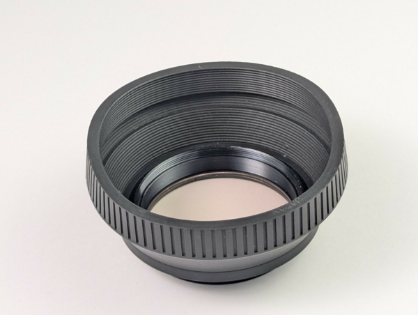 Rare Collapsible Rubber Lens Hood w/58mm Skylight (1A) Filter For Cine Cameras