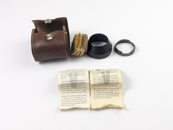 Rare Set of Omag 30mm Lens Hood Minar 33/50 Close-up + Yellow Filter for Leica