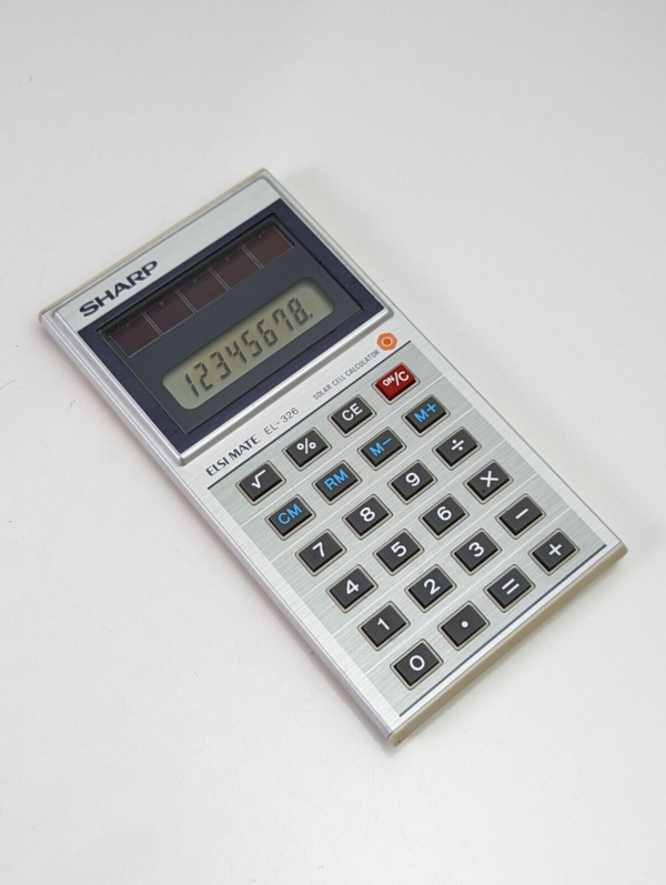 Vintage Sharp Elsi Mate EL-326 Calculator with Original Plastic Case - Japan