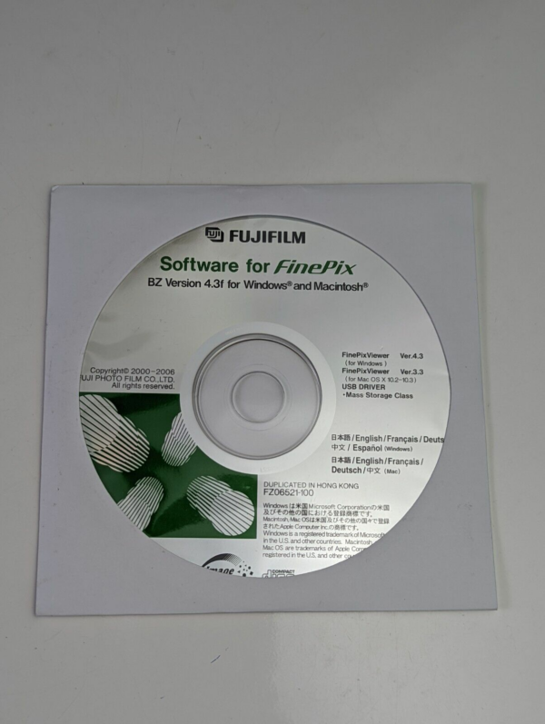 Genuine OEM Fujifilm Software CD for FinePix BZ Version 4.3f for Windows & Mac