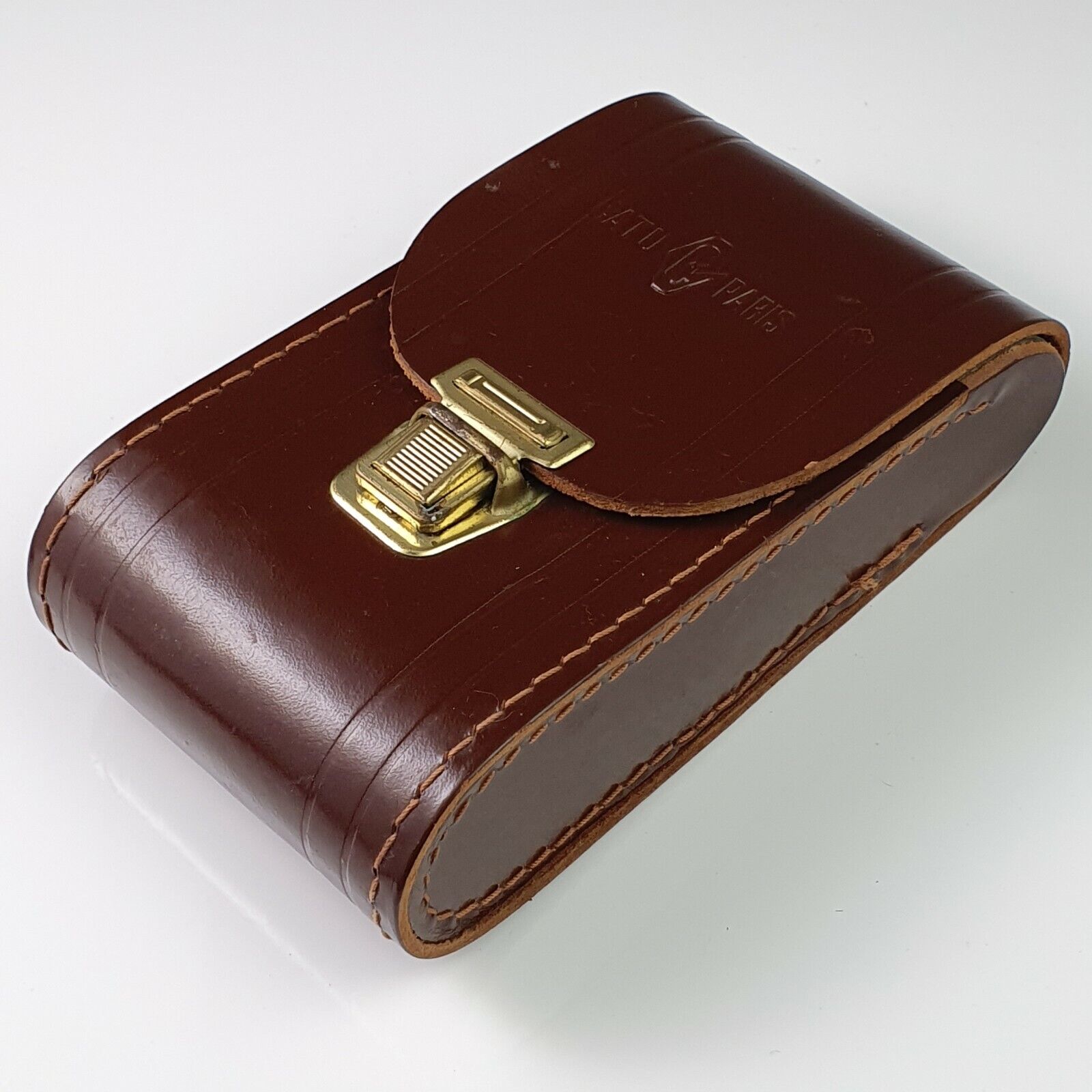 Original Brown Leather Hard Case for CL-1-04 Vintage Voltage Detector CATU Paris