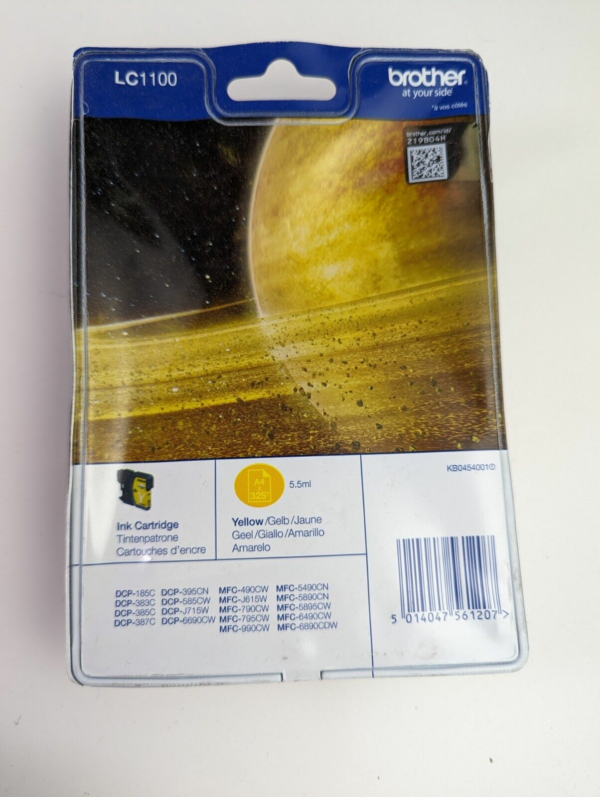 Genuine Brother LC1100 Yellow Expired (Caducado) 08.2017 for DCP-385C, DCP-387C