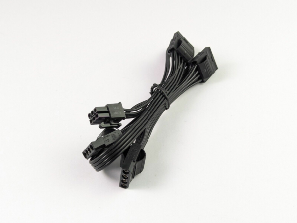 Modular PSU Cable PCI CPU 6 pins to 4 Molex Plugs Black