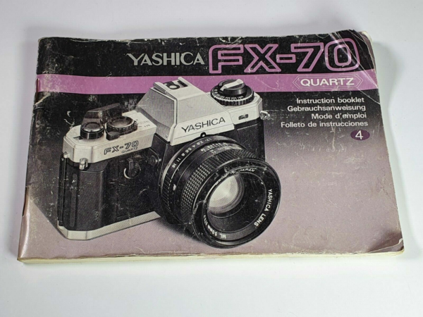 Vintage Yashica FX-70 Quartz Manual of Instructions - Booklet Printed in Japan