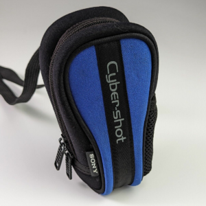 Very Nice Vintage Sony Cyber-shot Neoprene Belt Pouch LCS-PGX - Black/Blue